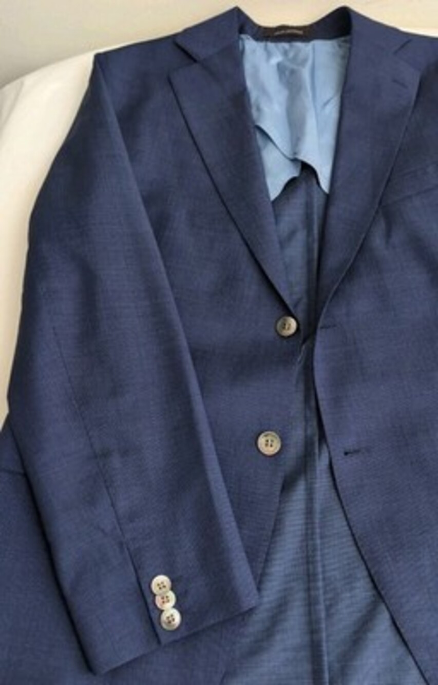 Oscar Jacobson Drago Luxury Mens Blue Unstructured 2 Button Sport Coat Size 42R